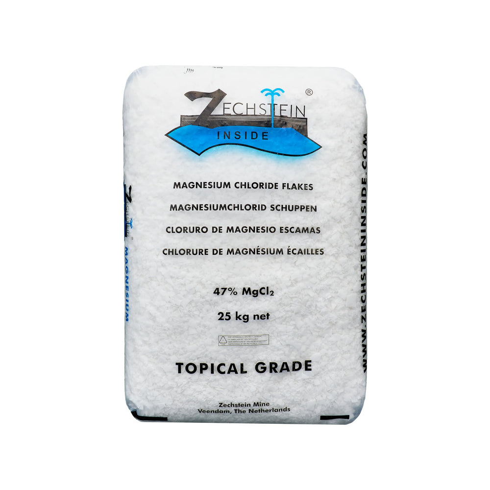 Zechstein Inside bulk magnesium flakes in a bath-scene ready for spa use