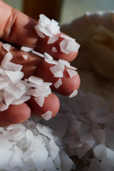 Zechstein Inside closeup magnesium chloride flakes highlights mineral purity and texture