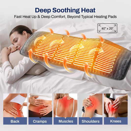 ZECTMVP full-body heat pad on back demonstrates expansive warmth across large areas