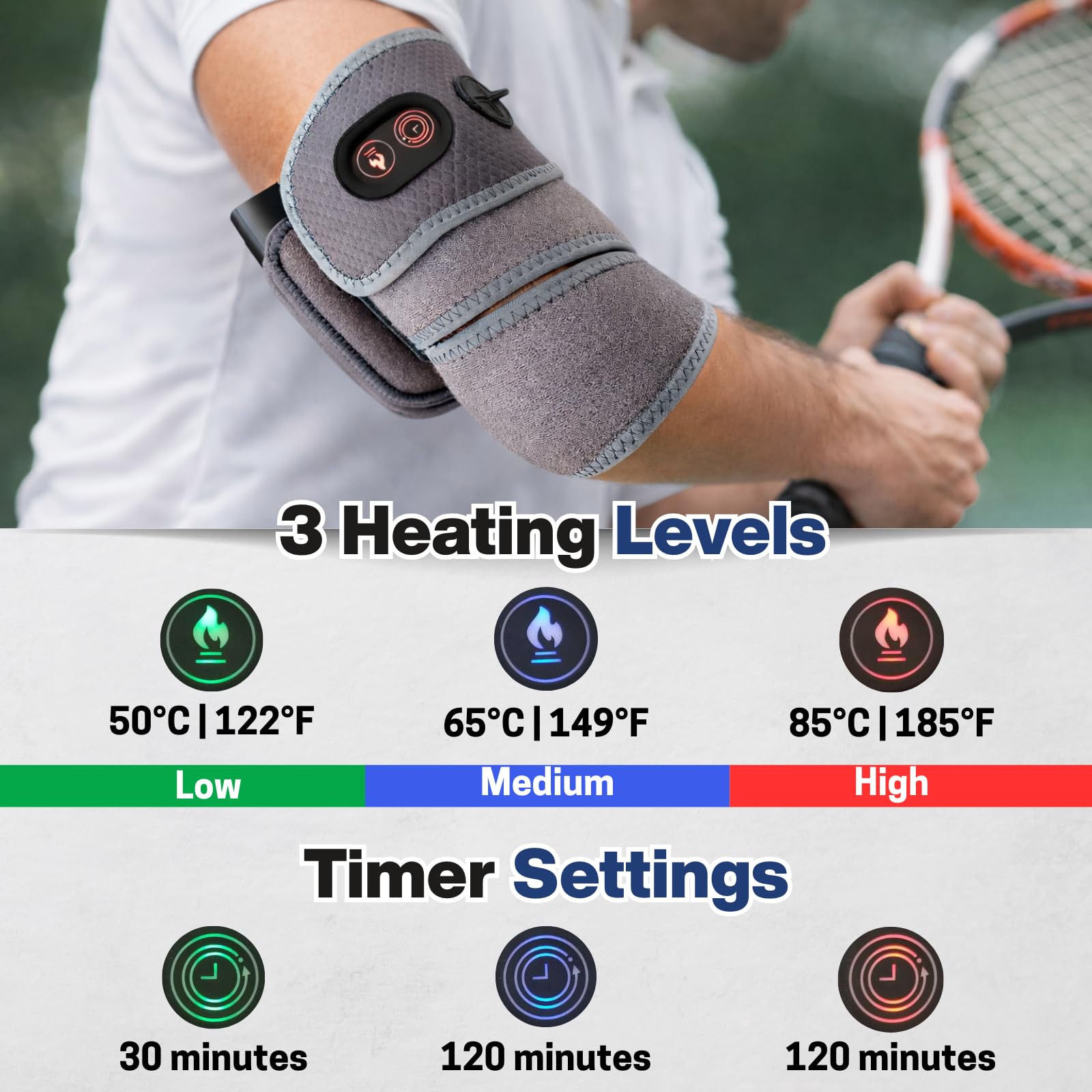 Zeencare device shows three heat levels for customizable warmth