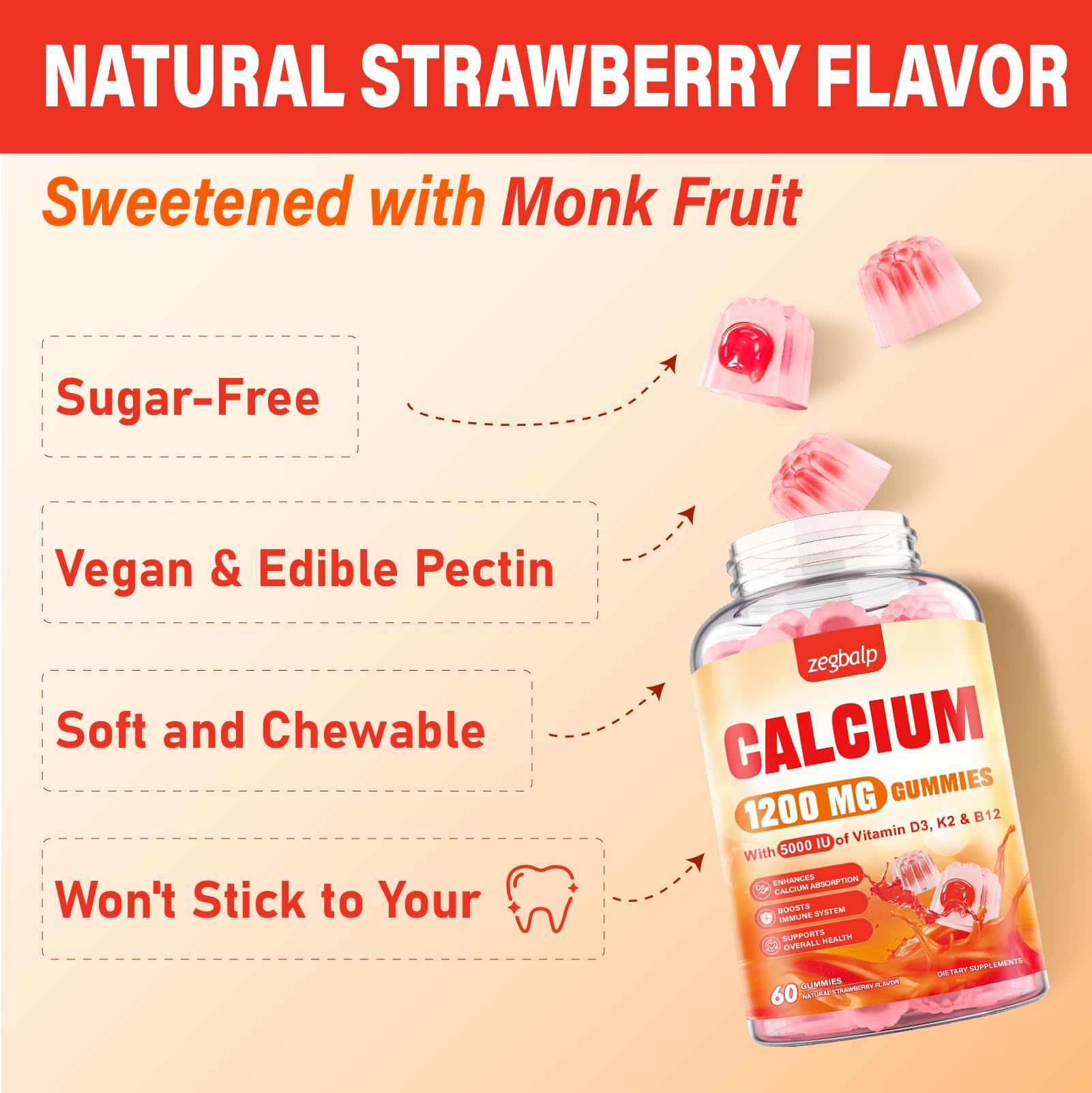 ZEGBALP monk fruit sweetener keeps the gummies sugar-free