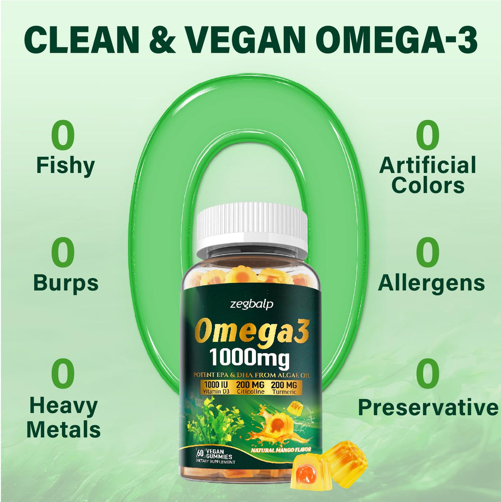 ZEGBALP Omega-3 gummies daily serving count on label.