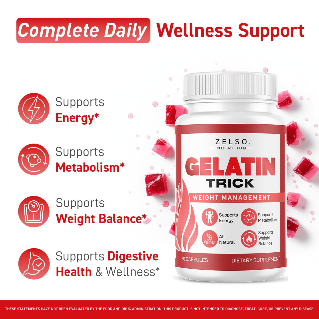 ZELSO Gelatin Trick capsules ready for easy daily use