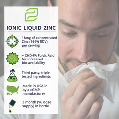 Zemvelo Zinc drops in glass of water for morning routine