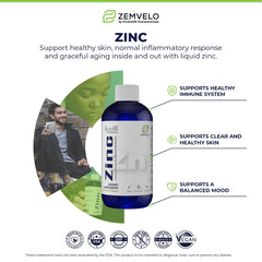 Zemvelo Zinc supplement label close-up signaling trusted formula