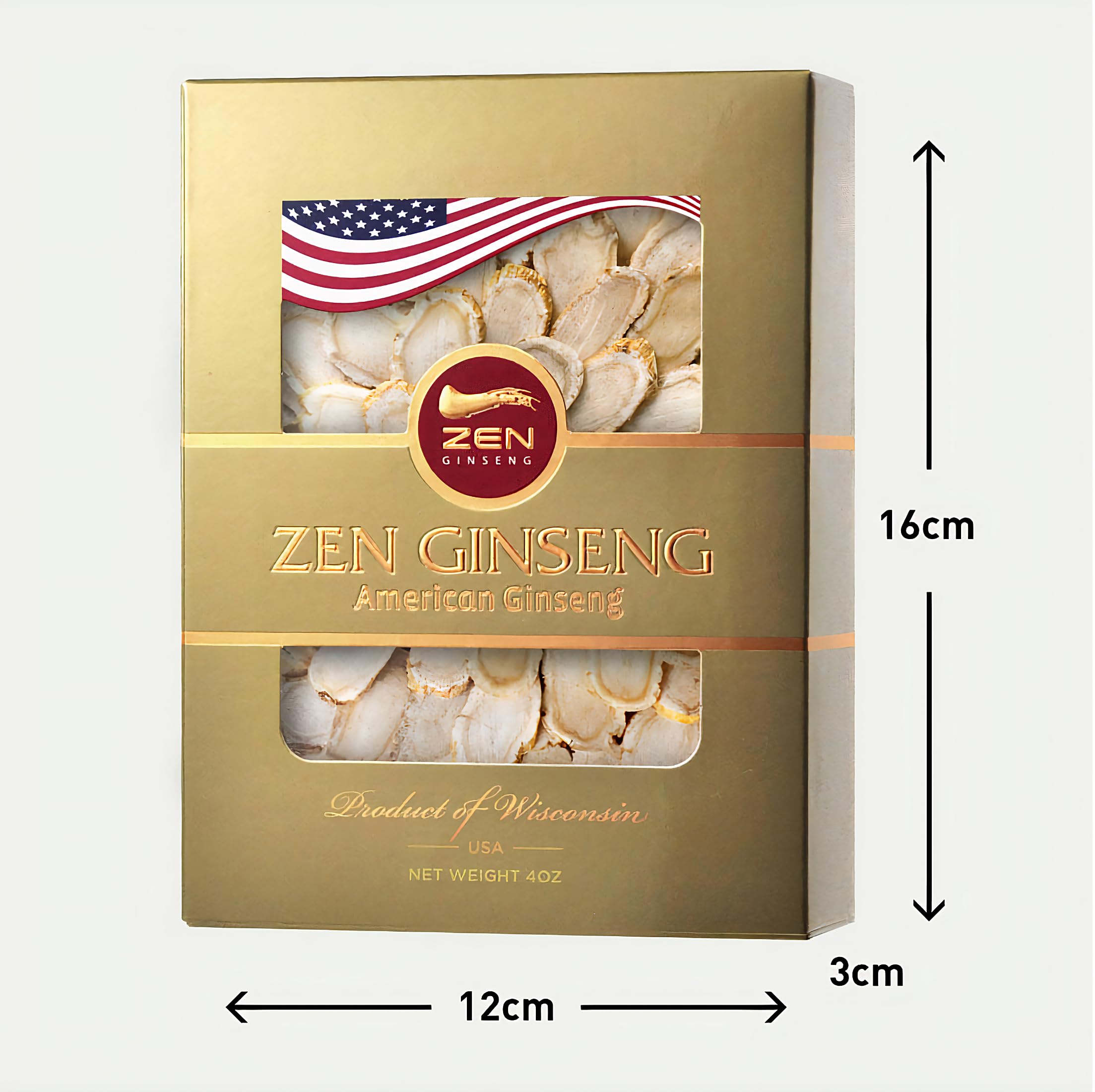 Zen Ginseng American roots illustration emphasizes natural origin