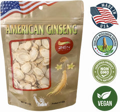 Zen Ginseng label detail showing ingredients for informed choices.