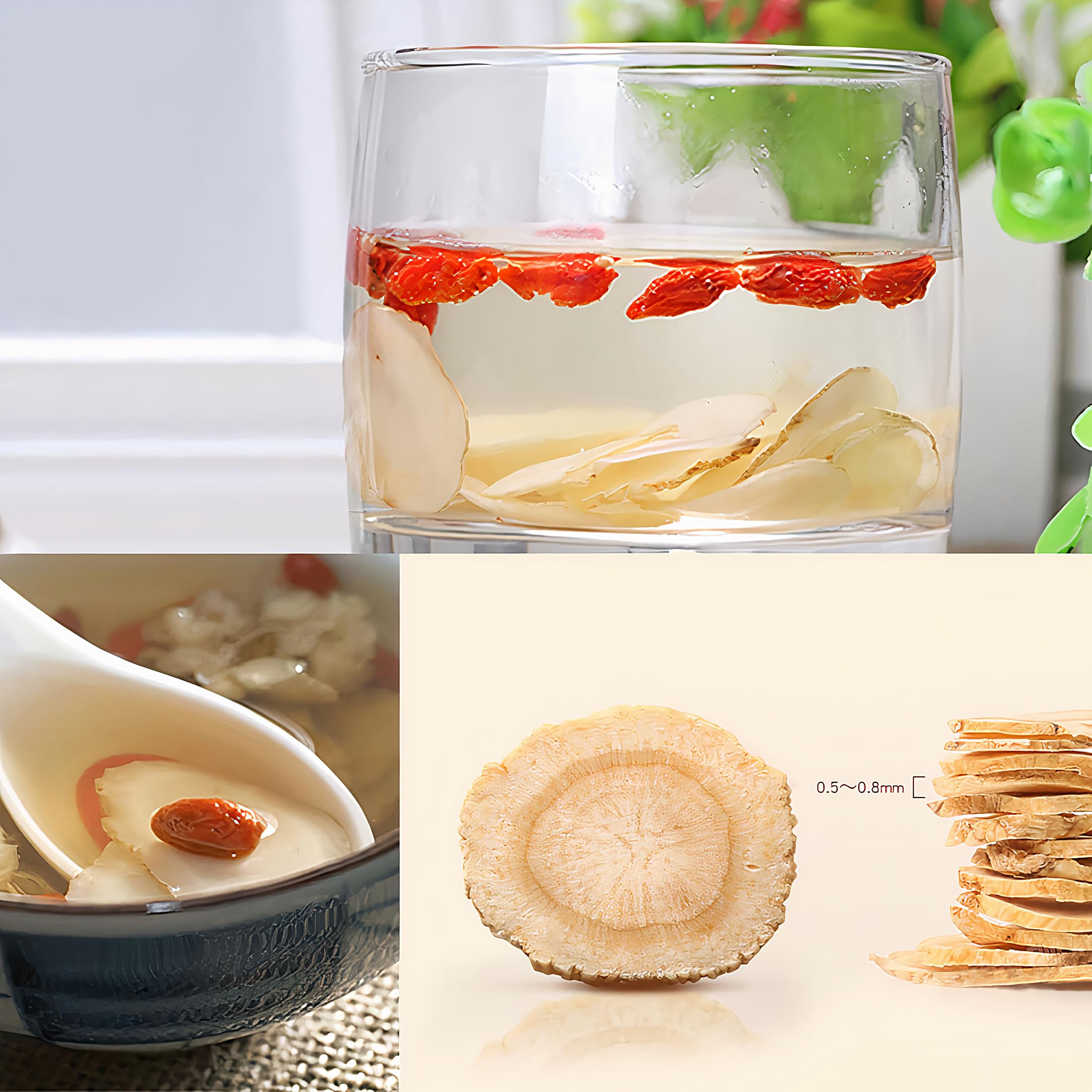 Zen Ginseng closeup texture of slices conveys premium quality