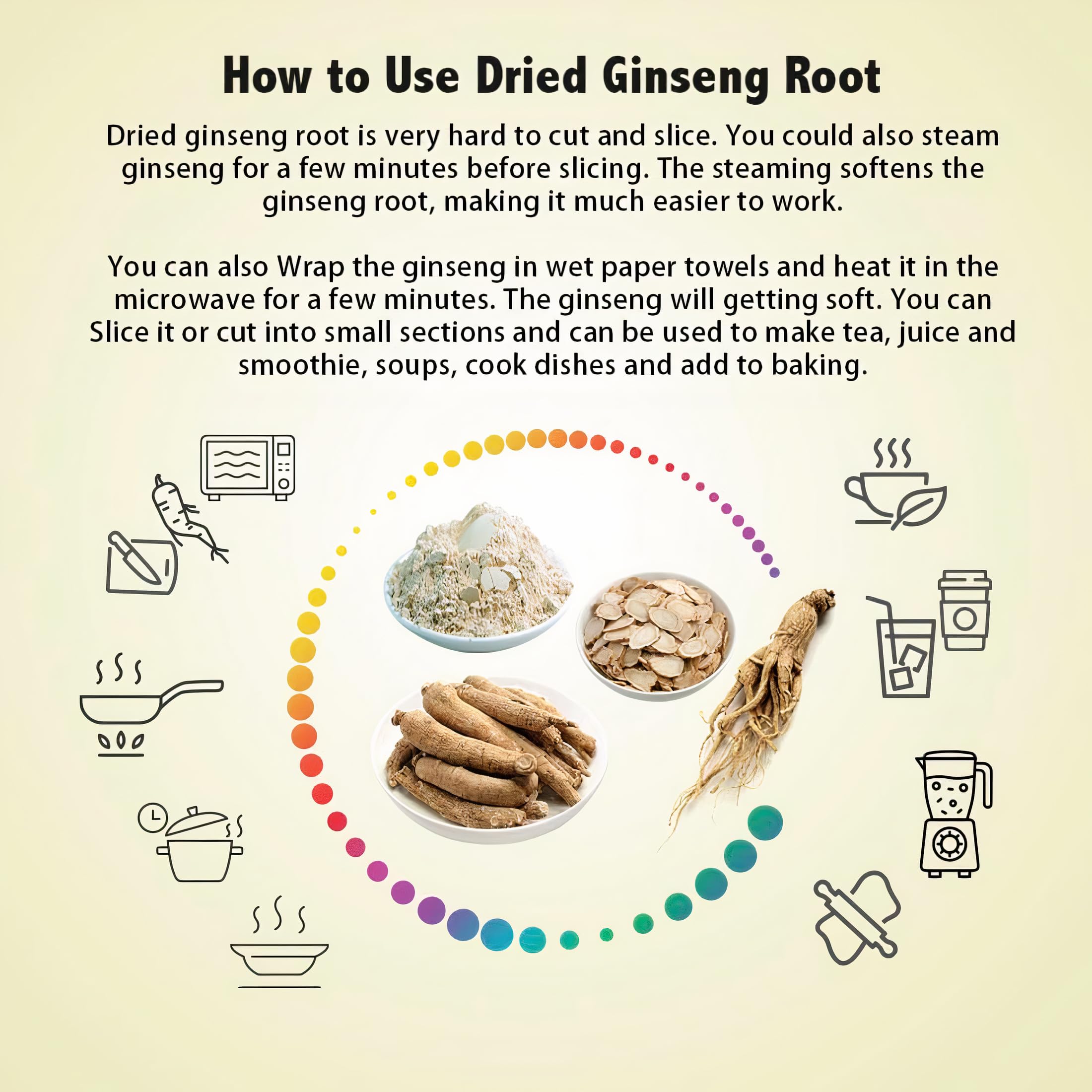 Zen Ginseng Wisconsin packaging back provides product details and value