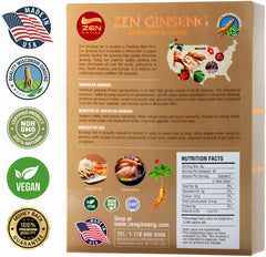 Zen Ginseng Wisconsin root texture closeup emphasizes quality and vegan sourcing