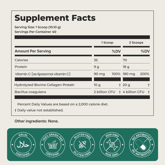 ZEN HALAL collagen powder in a coffee mug shows seamless mixing into beverages