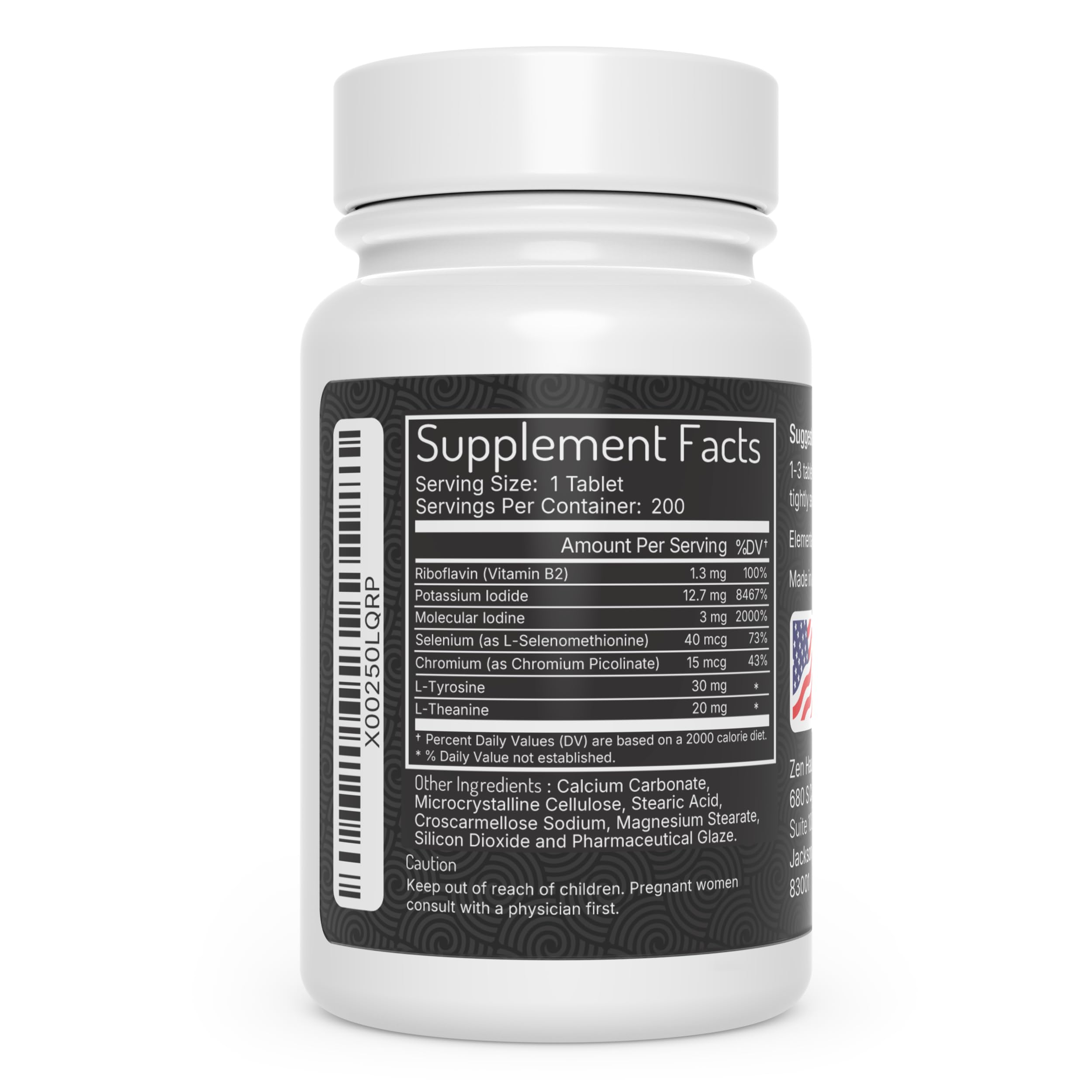 Zen Haus selenium selenomethionine bottle highlights immune support nutrients