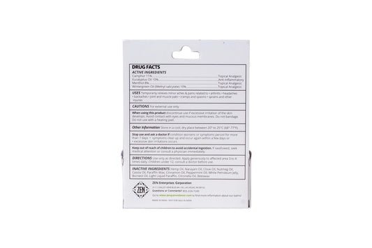 ZEN hemp balm applied near the knee for soothing relief after activity.