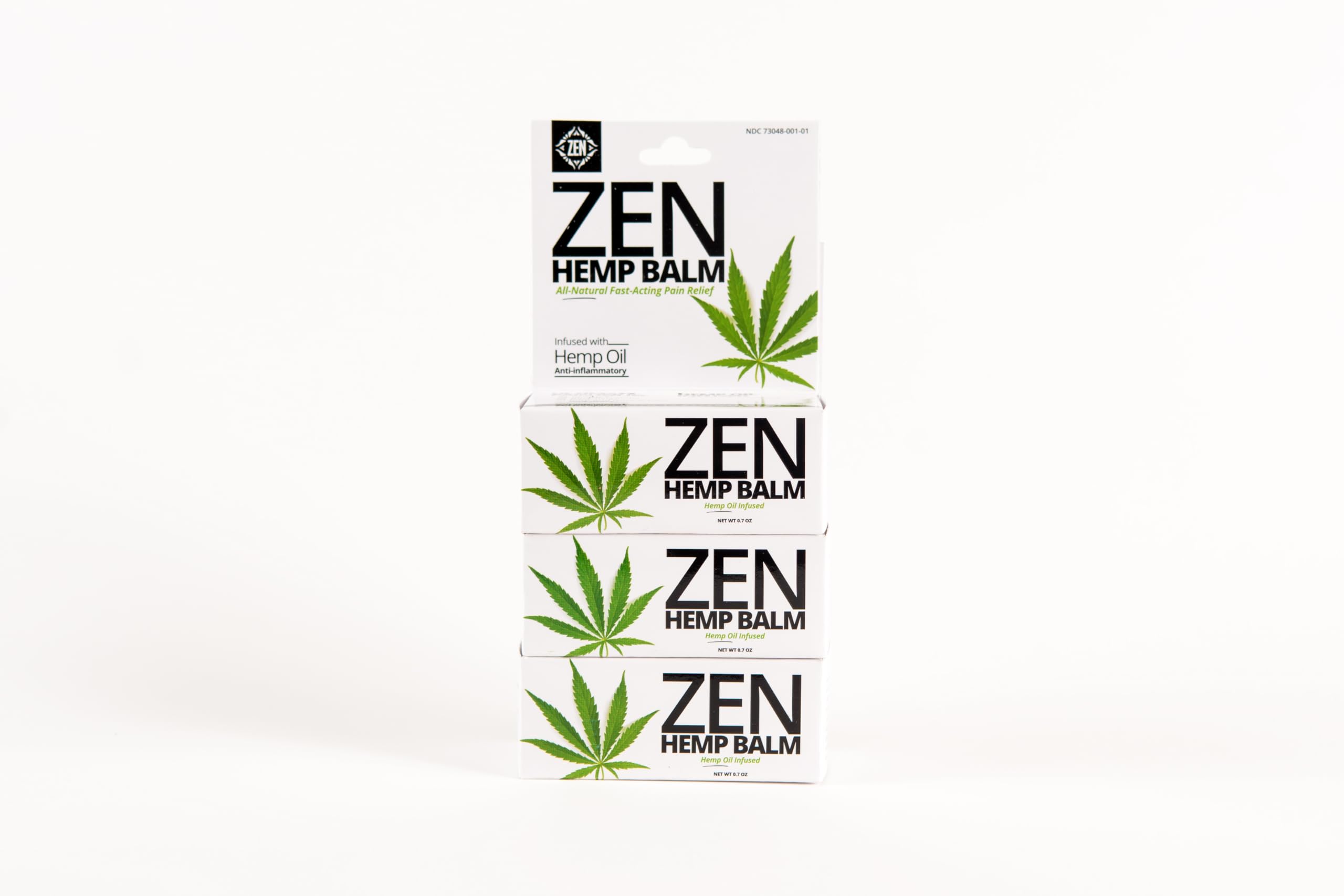 ZEN hemp balm trio pack of three with 11 essential oils for targeted comfort.