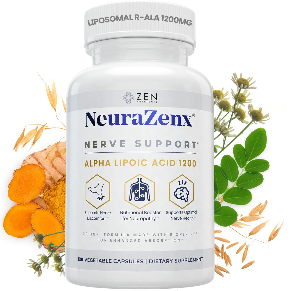Zen Nutrients NeuraZenX bottle for convenient nerve support.