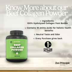 Zen Principle collagen powder close-up suggesting healthier hair, skin and nails