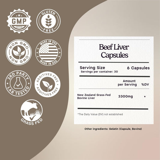 Zen Principle beef liver capsules closeup for vitality support