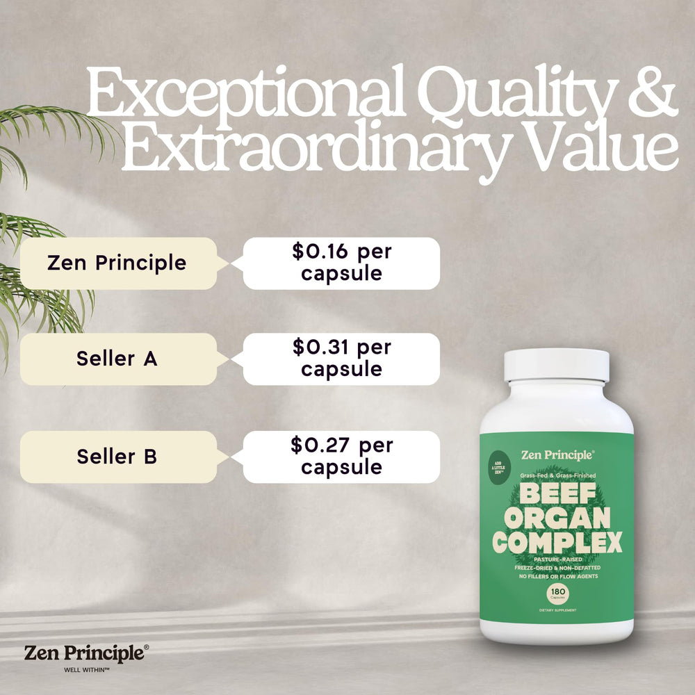 Zen Principle beef pancreas desiccated: niche nutrient source for balanced nourishment.
