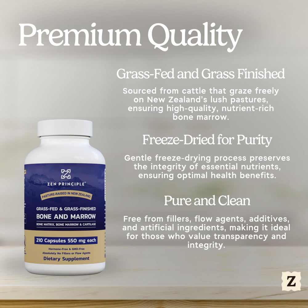 Zen Principle bottle on kitchen counter suggests simple daily regimen.