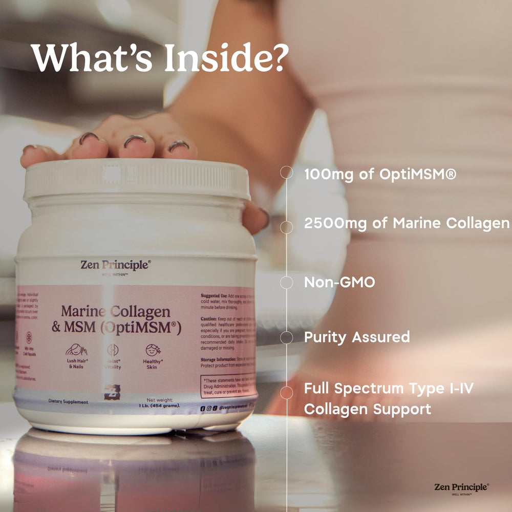 Zen Principle collagen dissolving in water creating a smooth drink