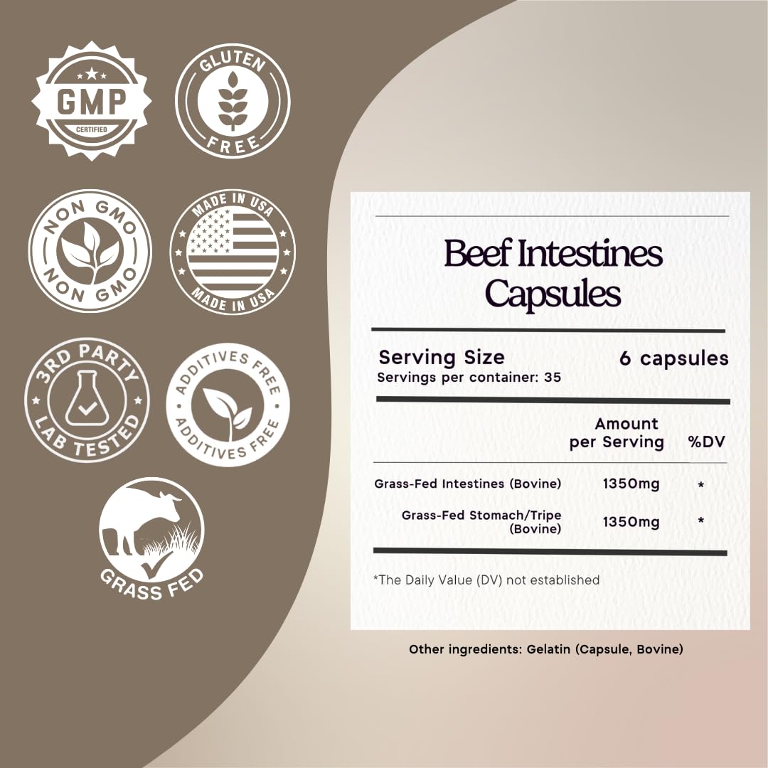 Zen Principle grass-fed beef intestines capsules for convenient daily gut wellness