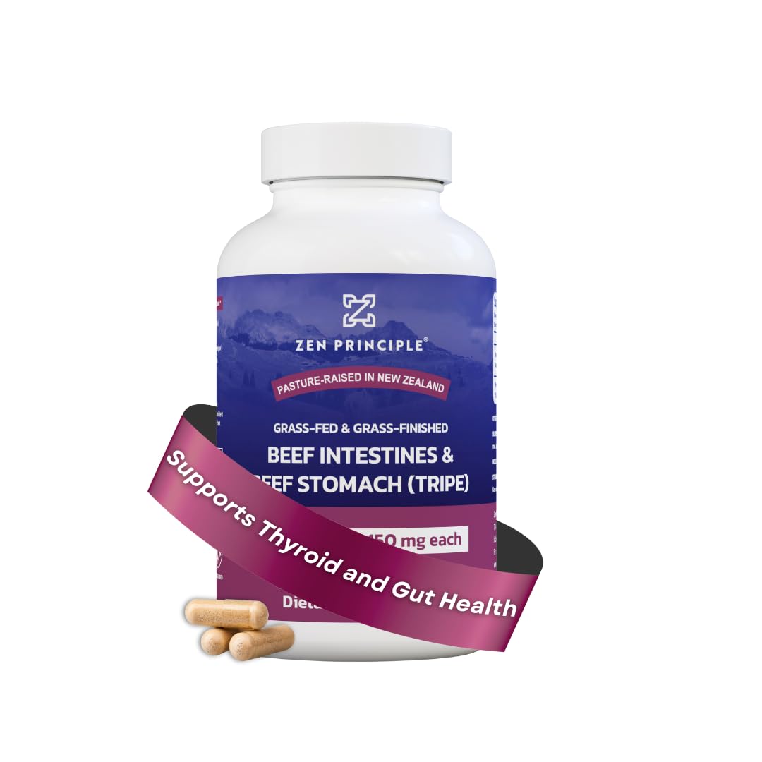Zen Principle grass-fed beef intestines packaging highlights premium gut support