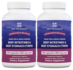 Zen Principle grass-fed beef tripe capsules bottle for gut support