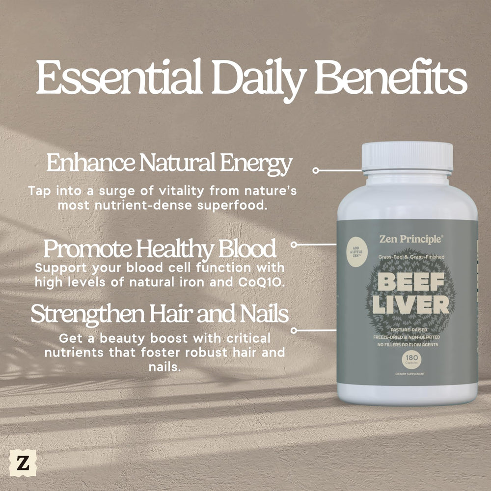Zen Principle grass-fed liver vitality view promoting daily energy