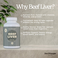 Zen Principle iron-rich liver capsules closeup for daily energy