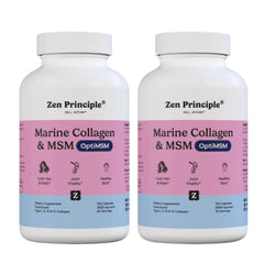 Zen Principle Marine Collagen bottle, sleek packaging for daily skin support.