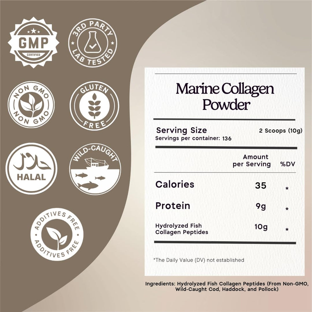 Zen Principle Marine Collagen scoop with powder ready to mix into drinks