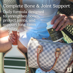 Vegan glucosamine capsules supporting knee and joint health.