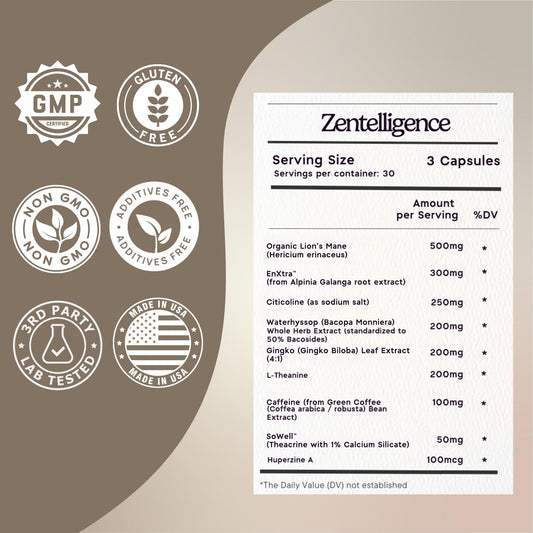 Zen Principle Zentelligence capsules for easy daily use and mental clarity.