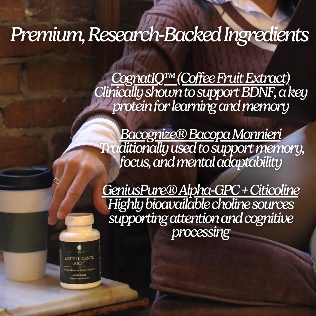 Zen Principle Zentelligence Gold ingredient panel reveals CognatIQ and Bacognize