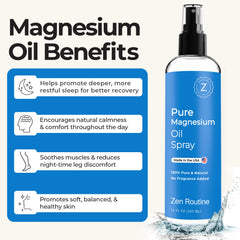 Zen Routine magnesium oil spray versatile for full-body use