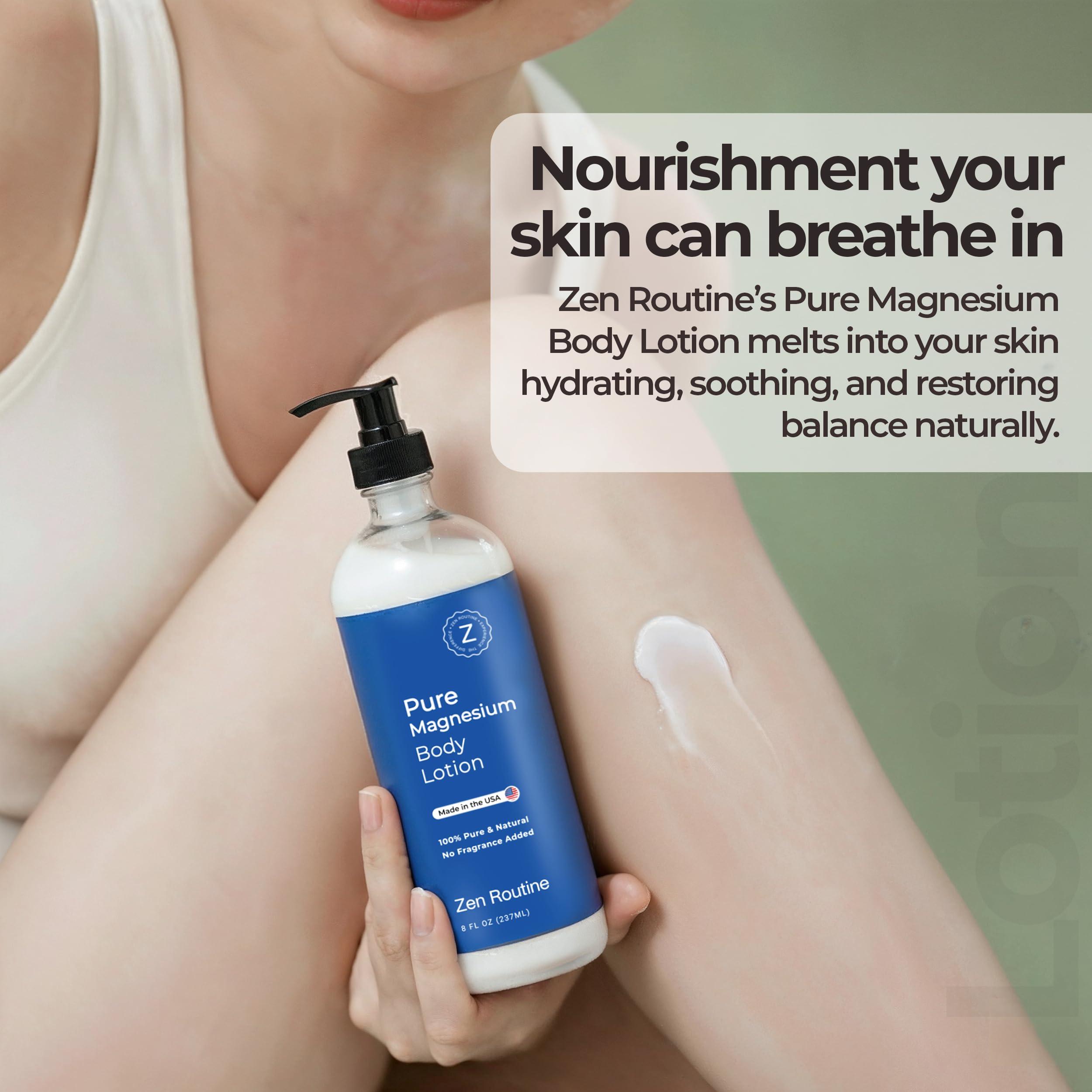 Zen Routine non-greasy absorption; smooth skin after application.