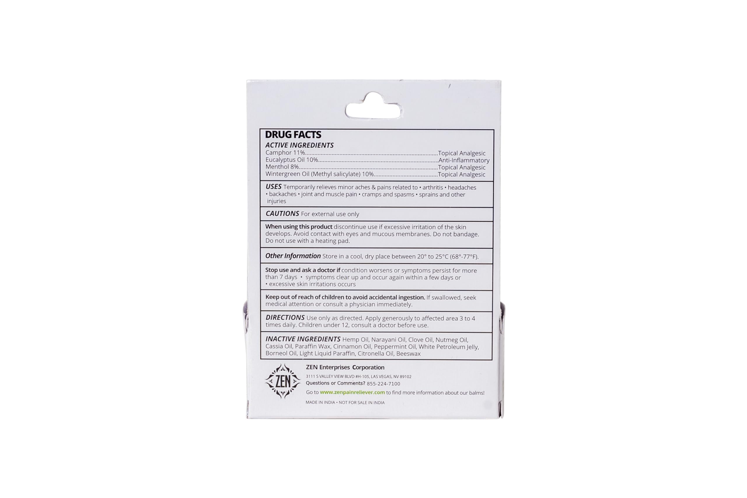 ZEN Women's Relief Balm travel-size compact fits purse for on-the-go relaxation.