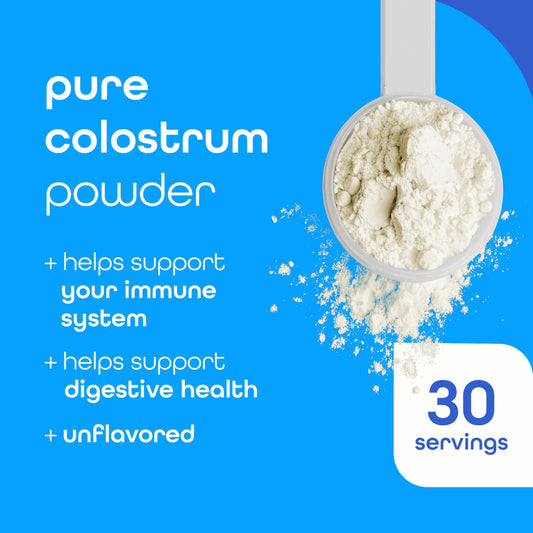 Zena Nutrition colostrum powder scoop showing precise measurement