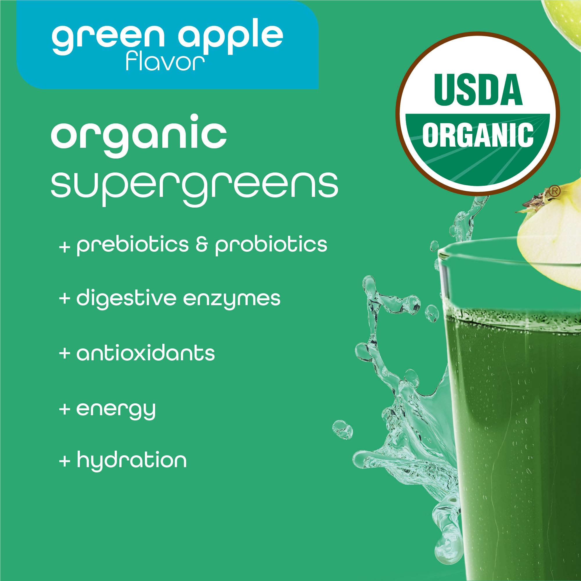 Zena Nutrition green powder being scooped for easy daily greens.