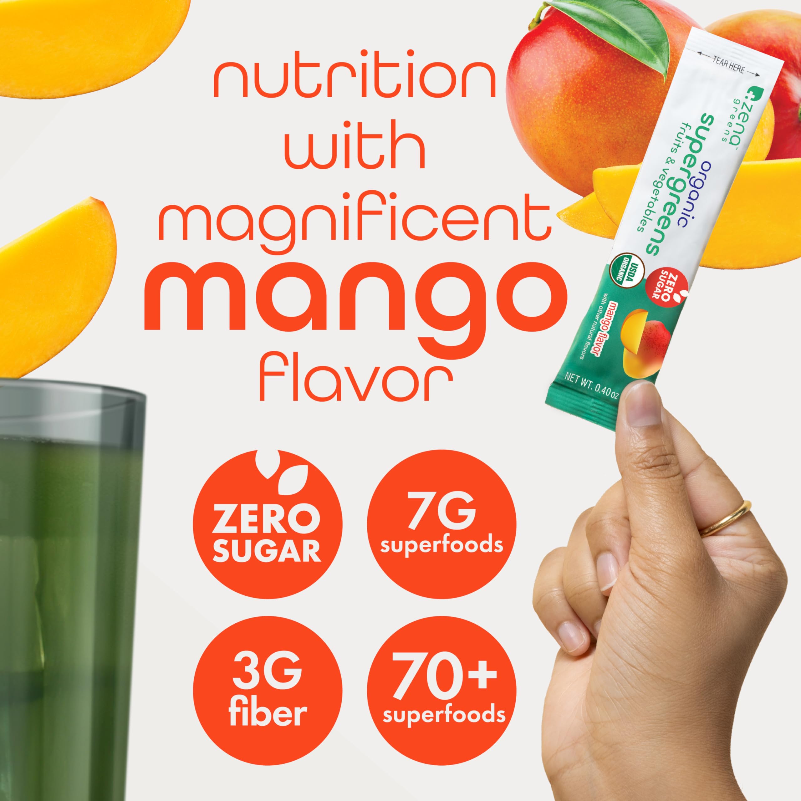 Zena Nutrition Mango flavor powder delivers crisp, refreshing taste in every serving