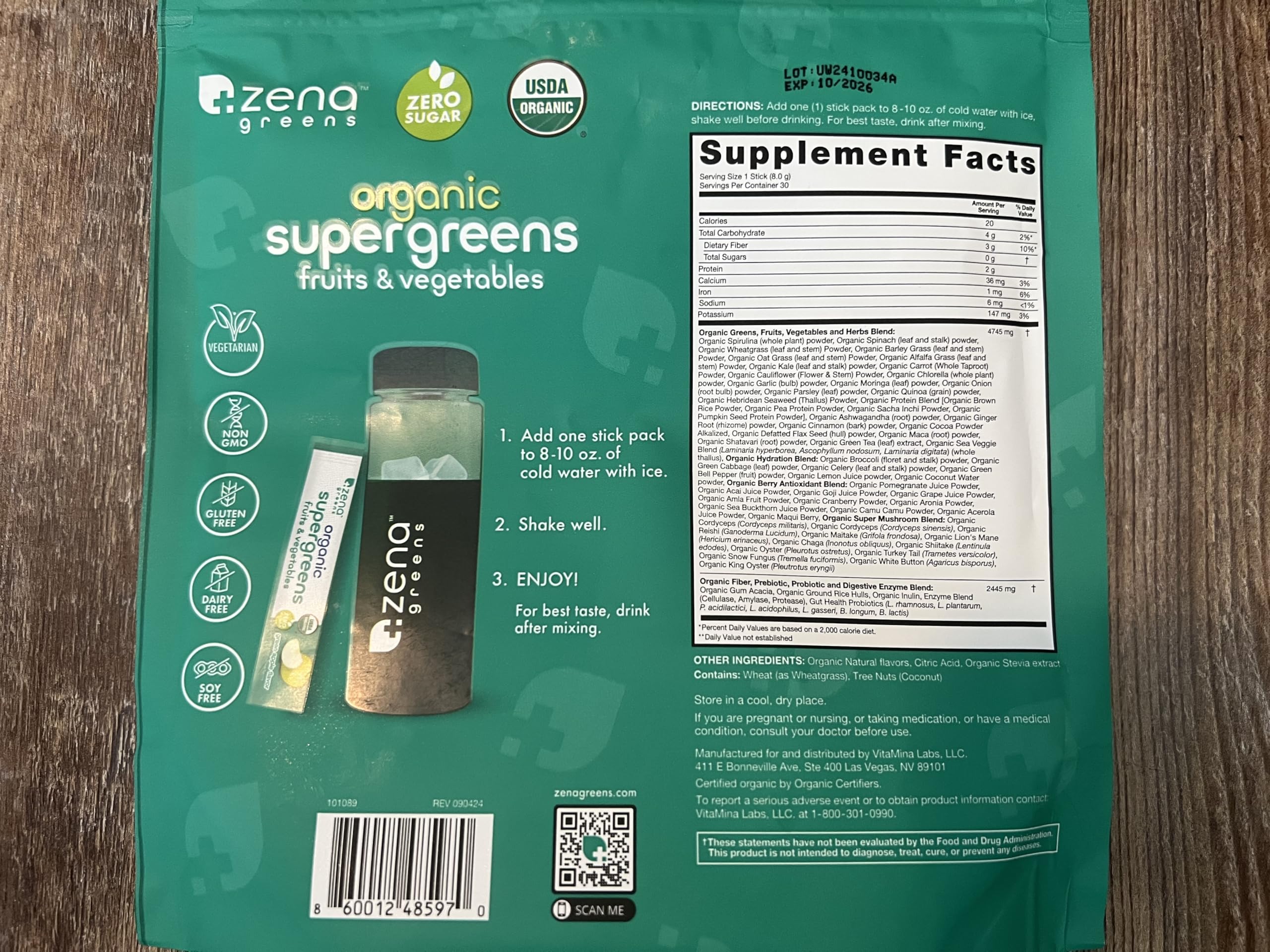 Zena Nutrition made in USA and lab tested for purity.