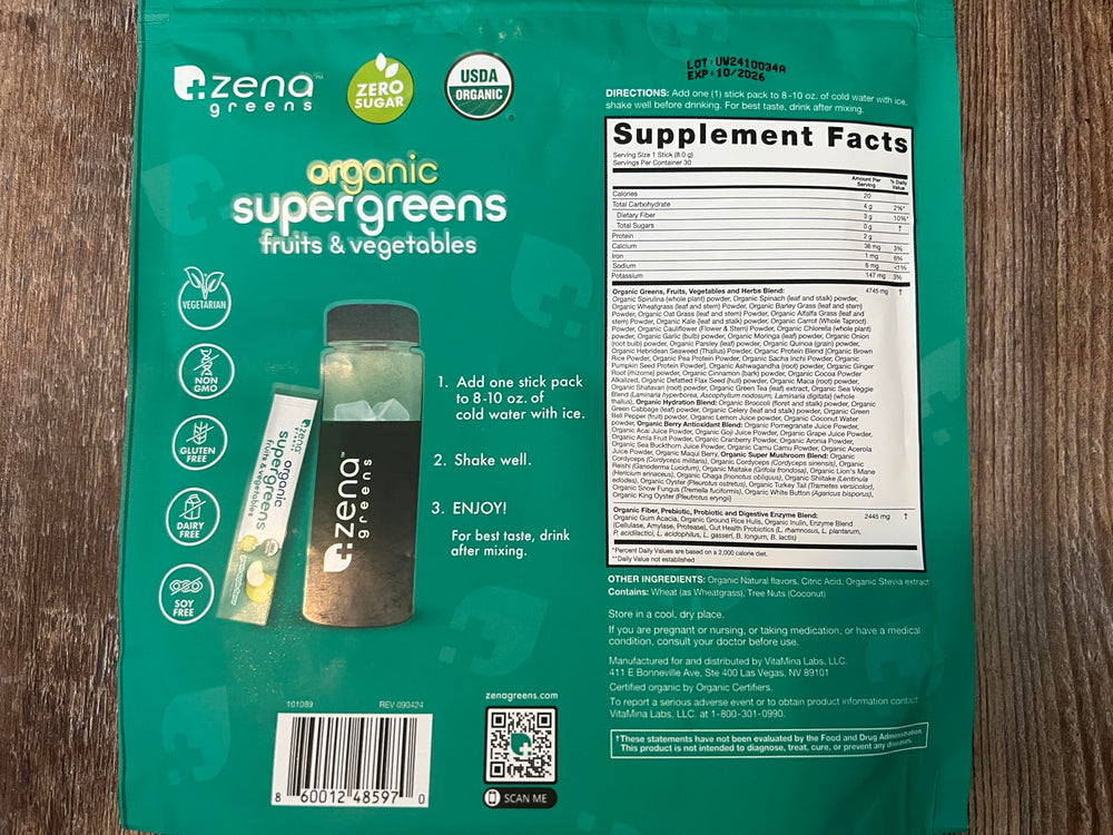 Zena Nutrition made in USA and lab tested for purity.