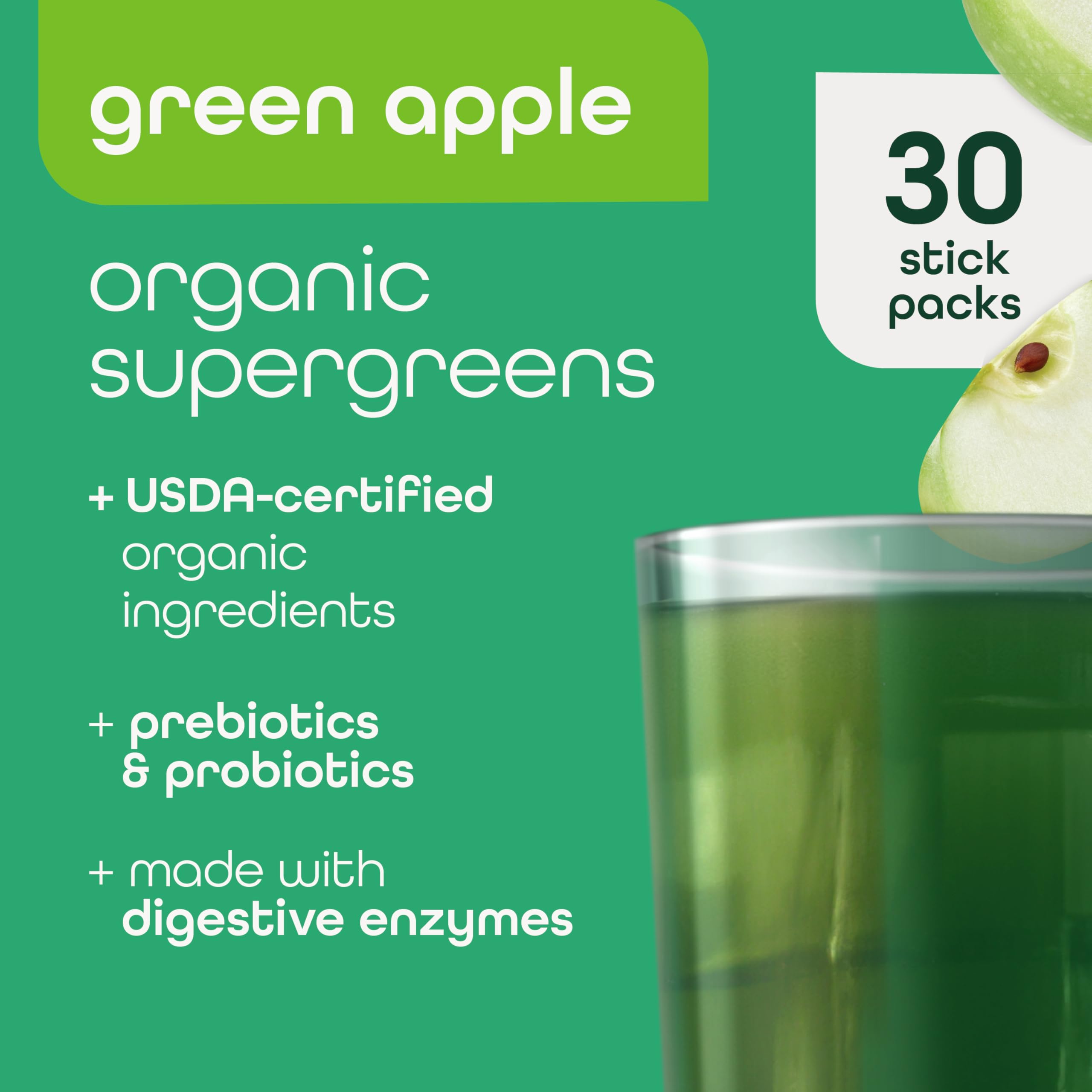 Zena Nutrition stick packs shown for convenient on the go greens.
