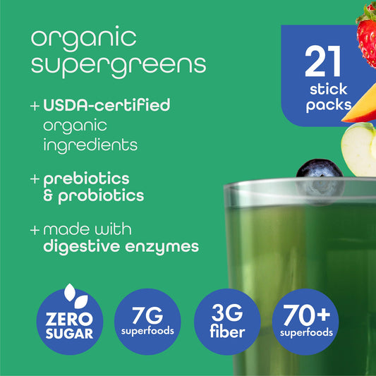 Zena Nutrition Mixed Berry flavor stick for a convenient daily greens boost.