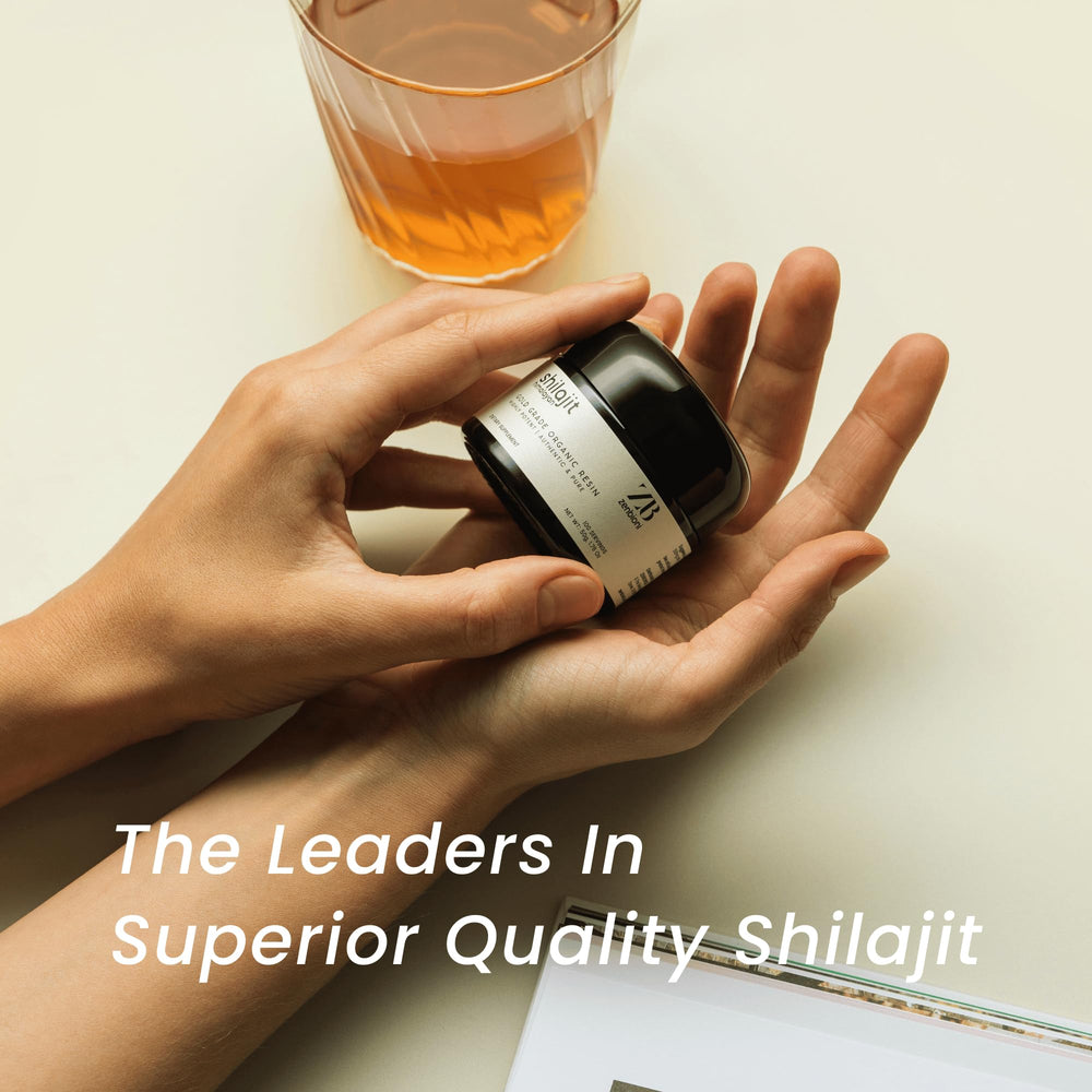 Close-up of Zenbioni shilajit resin texture and color