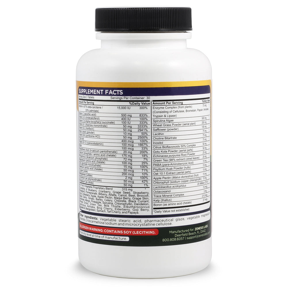 Zenesis Labs Essentials bottle pour with a single tablet ready to take.