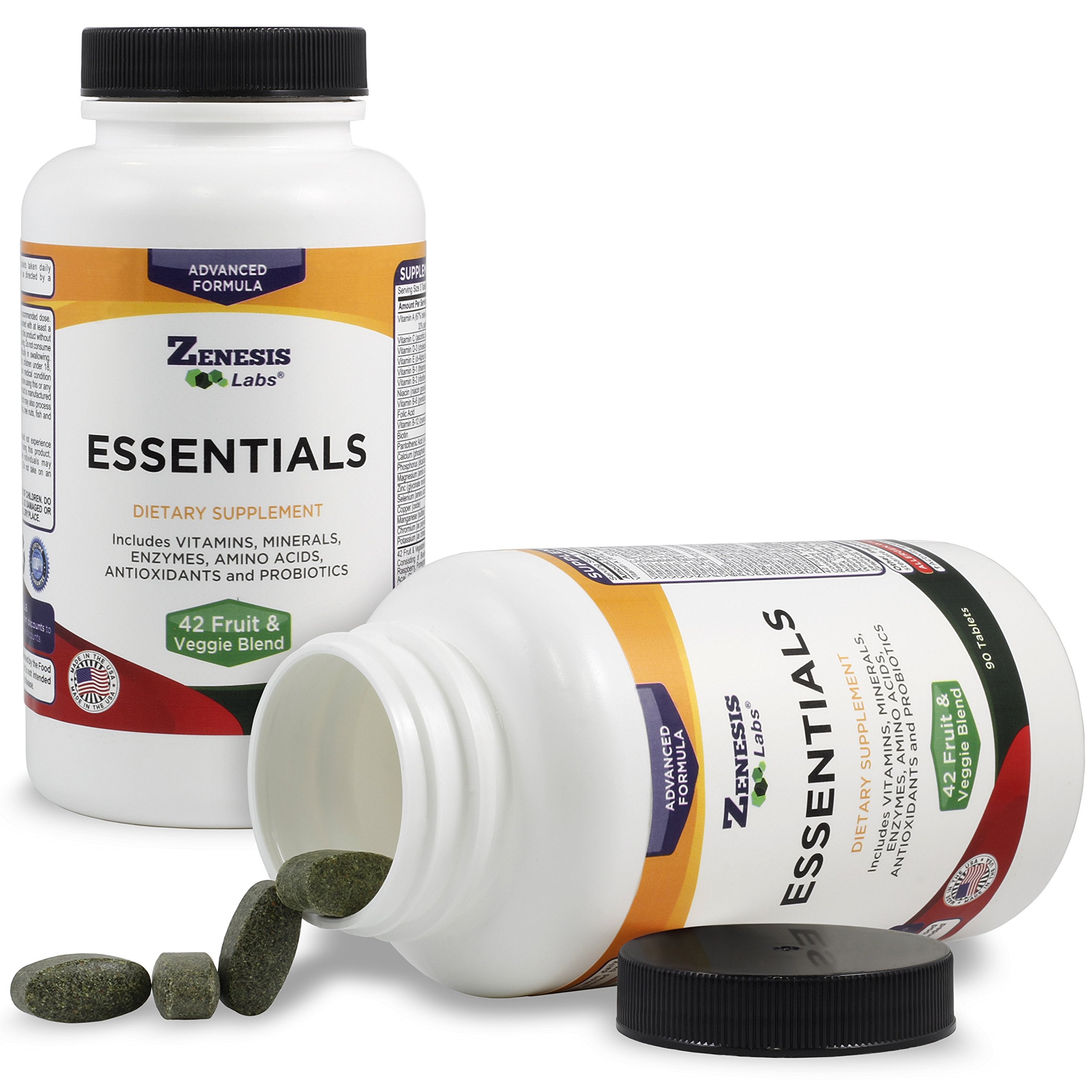 Zenesis Labs Essentials capsules in hand illustrating convenient daily dose.