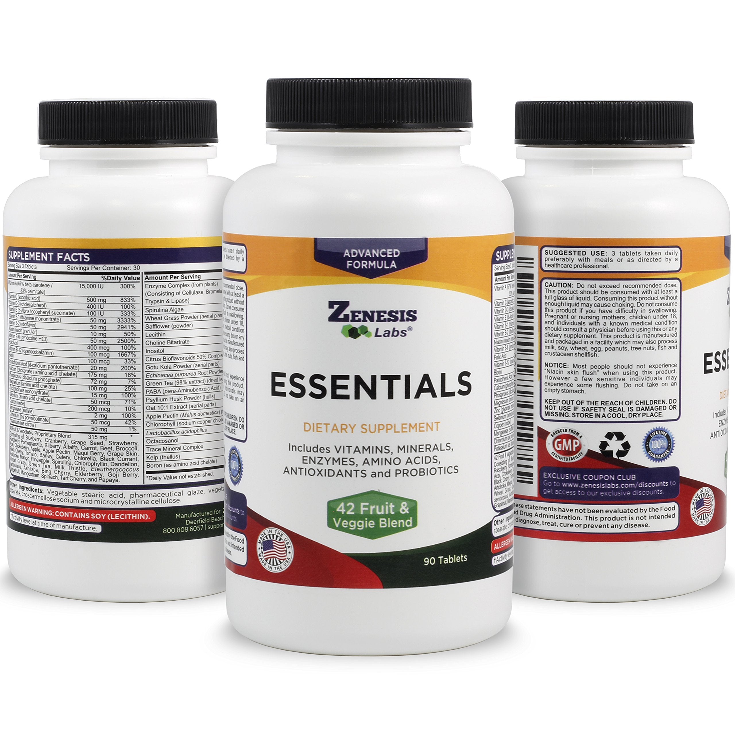 Zenesis Labs Essentials produced in a US facility under GMP standards.