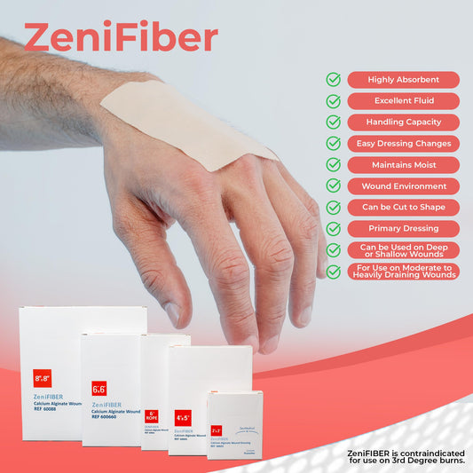ZeniFiber dressing cut-to-shape ready for precise wound coverage and easy application
