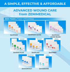 ZeniFOAM 6x6 conformable dressing adapts to curves for comfortable wear.